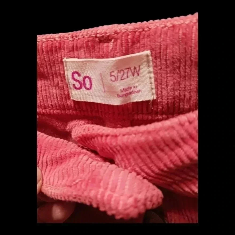 SO corduroy Mid Rise Women Mini Skirt Salmon Rose 5/W27 - Picture 5 of 8